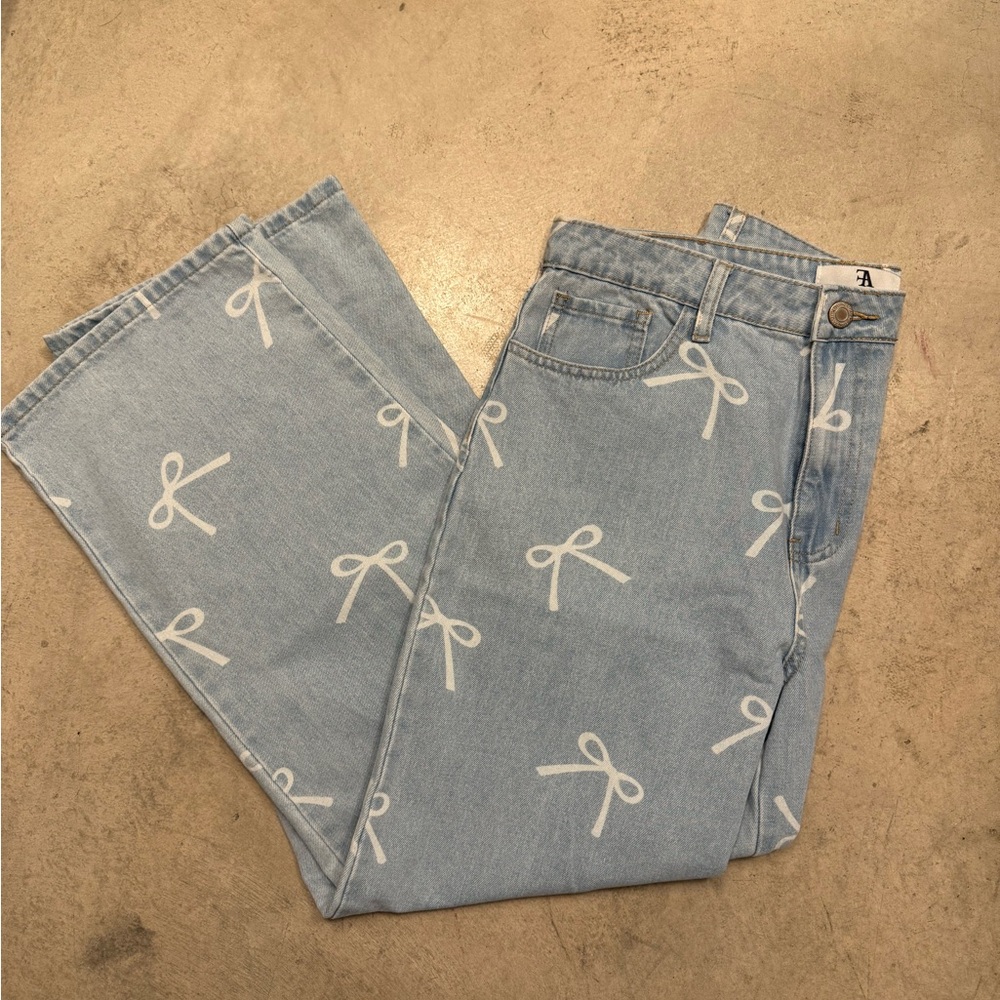 Fallen Angel wide leg, bow jeans (32)